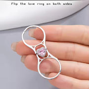New Fashion Zircon Rings Flip Double Side Turn  Engagement Rings Reversible Diamond Stone Brass S925 Stamped8