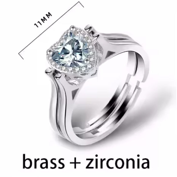 New Fashion Zircon Rings Flip Double Side Turn  Engagement Rings Reversible Diamond Stone Brass S925 Stamped9