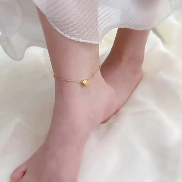 Non Fading New Minimalist Titanium Steel Ankle For Girls Gold Color4