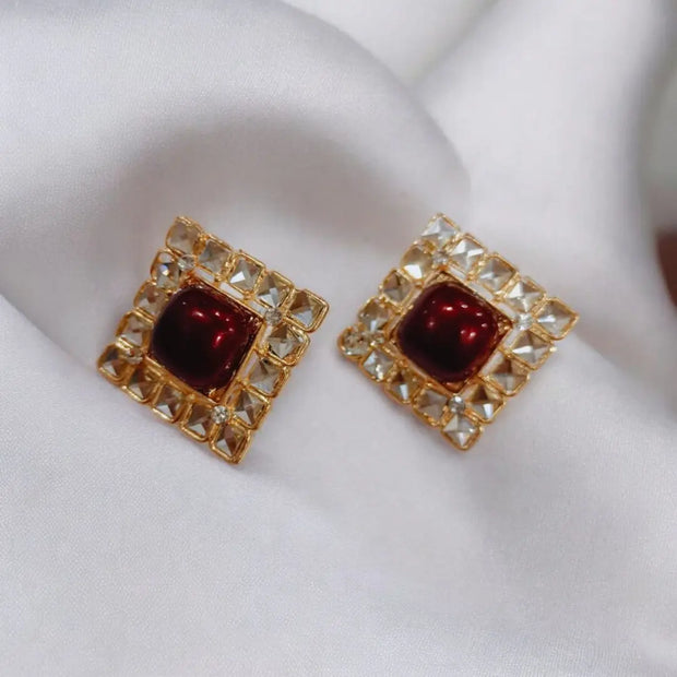 Party Wear Square Kundan Studs32