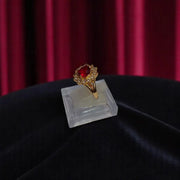 Rubi Stone Gold Plated Adjustable Ring 2
