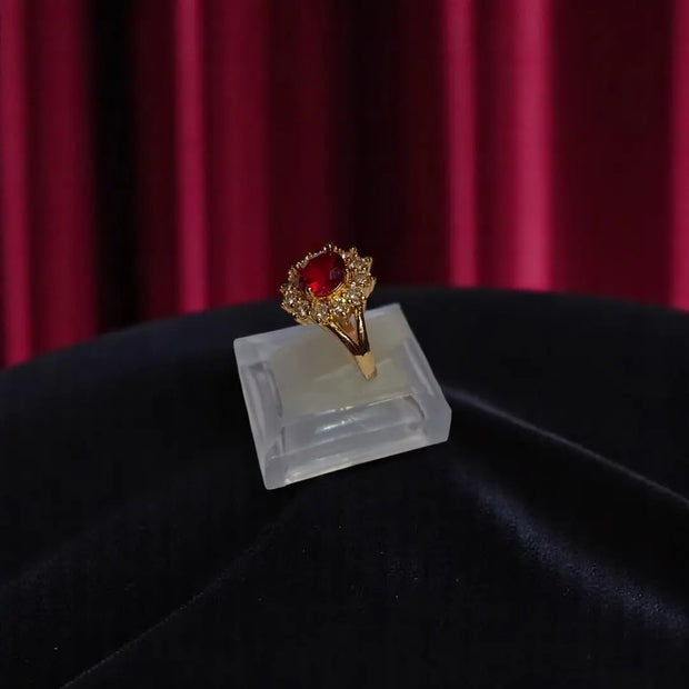 Rubi Stone Gold Plated Adjustable Ring 2