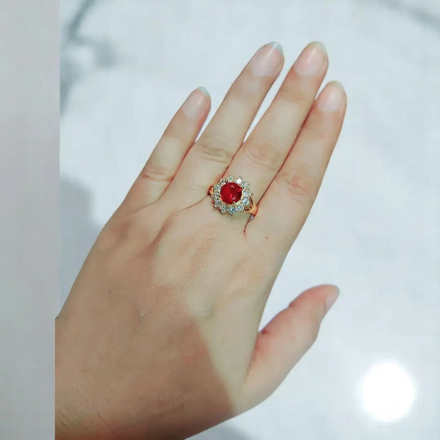 Rubi Stone Gold Plated Adjustable Ring 3