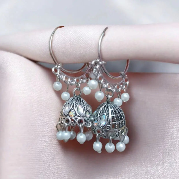 Silver Oxidized Jhumki8