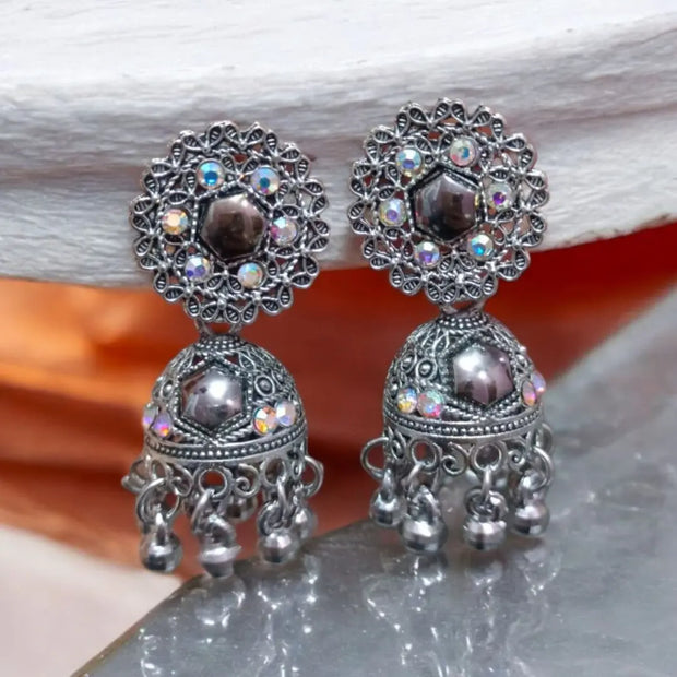Silver Oxidized Jhumki10