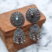 Silver Oxidized Jhumki1