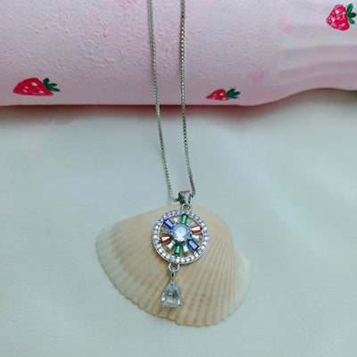 Silver Plated Rainbow Colors Pendant1