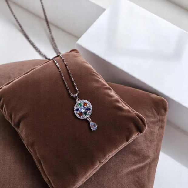 Silver Plated Rainbow Colors Pendant3