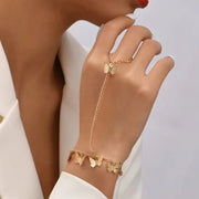 Simple Lovely Butterfly Chains Rings Bracelets for Women Accessories Link Chain Finger Bracelet1