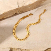 Stainless Steel Geometry Leaf Arrow Chain Airplane Anklets1