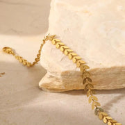 Stainless Steel Geometry Leaf Arrow Chain Airplane Anklets2