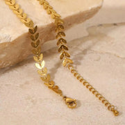 Stainless Steel Geometry Leaf Arrow Chain Airplane Anklets3