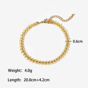 Stainless Steel Geometry Leaf Arrow Chain Airplane Anklets4