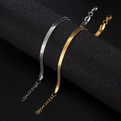 Teamer Snake Chain Anklet 3MM Stainless Steel Adjustable Chain Anklet6