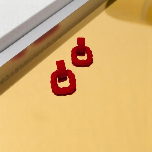 Women Epoxy Geometric Earring Studs3