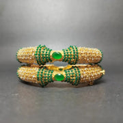 Zarqoon Real Stones Openable Kara Pair128
