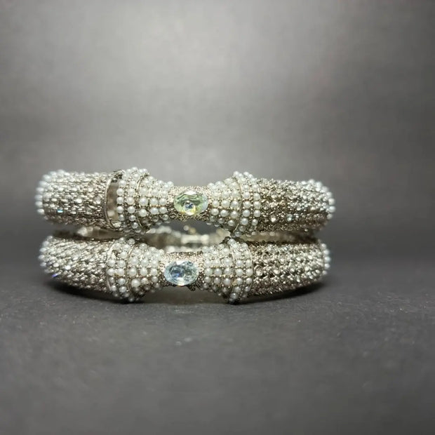 Zarqoon Real Stones Openable Kara Pair131